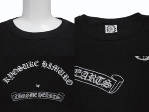 極美品 CHROME HEARTS クロムハーツ 氷室京介 コラボ ロンT 長袖Tシャツ コットン ブラック 中古 4c004034