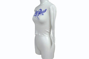 極美品 CHROME HEARTS クロムハーツ FOTI フォティ MISS LERLENE ミス ラーレン キッズ サーマル長袖Tシャツ サイズ4 プリント 中古 4b004035