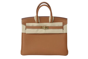 新品未使用 HERMES エルメス バーキン25 ハンドバッグ K刻印 トゴ ゴールド ゴールド金具 中古 4b004039