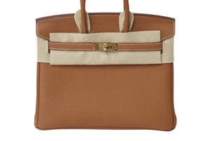 新品未使用 HERMES エルメス バーキン25 ハンドバッグ K刻印 トゴ ゴールド ゴールド金具 中古 4b004039
