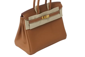 新品未使用 HERMES エルメス バーキン25 ハンドバッグ K刻印 トゴ ゴールド ゴールド金具 中古 4b004039
