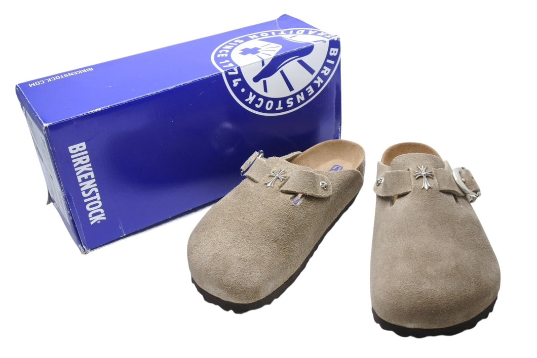 未使用 CHROME HEARTS クロムハーツ × BIRKENSTOCK ビルケンシュトック BOSTON BS ミュールサンダル サイズ38 CHクロス 中古 4b004041 