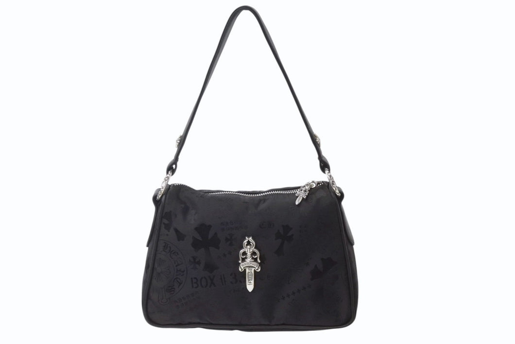新品未使用 CHROME HEARTS クロムハーツ チキンナゲット スモール ワンショルダーバッグ ダガー CHクロス シルバー925 総柄 中古 4b004045