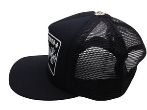 未使用 CHROME HEARTS クロムハーツ トラッカーキャップ ONE SIZE CHプラス クロスボールボタン メッシュ パリ限定 ブラック 中古 4b004046 