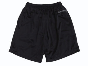 未使用 CHROME HEARTS クロムハーツ Mesh Varsity Shorts メッシュ バーシティショーツ サイズM ロゴプリント ブラック 中古 4b004048 