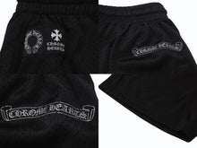 画像をギャラリービューアに読み込む, 未使用 CHROME HEARTS クロムハーツ Mesh Varsity Shorts メッシュ バーシティショーツ サイズM ロゴプリント ブラック 中古 4b004048 