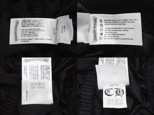 未使用 CHROME HEARTS クロムハーツ Mesh Varsity Shorts メッシュ バーシティショーツ サイズM ロゴプリント ブラック 中古 4b004048 