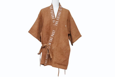 極美品 HUMAN MADE ヒューマンメード 24SS HM Samue サムエ はっぴ ブラウン 柿渋染め 和服 HM27SH030 ロゴ サイズM 中古 4b004049