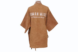 極美品 HUMAN MADE ヒューマンメード 24SS HM Samue サムエ はっぴ ブラウン 柿渋染め 和服 HM27SH030 ロゴ サイズM 中古 4b004049