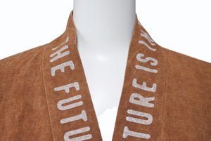 極美品 HUMAN MADE ヒューマンメード 24SS HM Samue サムエ はっぴ ブラウン 柿渋染め 和服 HM27SH030 ロゴ サイズM 中古 4b004049