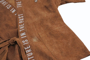 極美品 HUMAN MADE ヒューマンメード 24SS HM Samue サムエ はっぴ ブラウン 柿渋染め 和服 HM27SH030 ロゴ サイズM 中古 4b004049