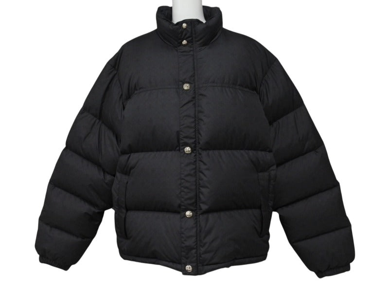未使用 CHROME HEARTS クロムハーツ STIFF V2 FBRC ダウンジャケット サイズL CHプラスシルバー925 ブラック 総柄 中古 4b004050 