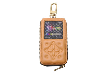 極美品 LOUIS VUITTON ルイヴィトン モノグラム LV ミュージック キーホルダー & バッグチャーム M02487 ベージュ キャンバス レザー ゴールド金具 中古 4b004057