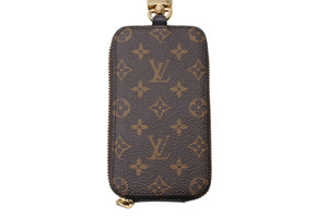 極美品 LOUIS VUITTON ルイヴィトン モノグラム LV ミュージック キーホルダー & バッグチャーム M02487 ベージュ キャンバス レザー ゴールド金具 中古 4b004057
