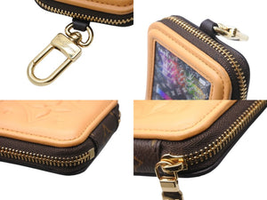 極美品 LOUIS VUITTON ルイヴィトン モノグラム LV ミュージック キーホルダー & バッグチャーム M02487 ベージュ キャンバス レザー ゴールド金具 中古 4b004057