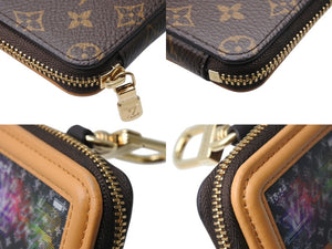 極美品 LOUIS VUITTON ルイヴィトン モノグラム LV ミュージック キーホルダー & バッグチャーム M02487 ベージュ キャンバス レザー ゴールド金具 中古 4b004057