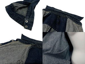 CHROMEHEARTS クロムハーツ LOOSEENDS LS ルーズエンド デニムクロスパッチクロスボールボタンデニム長袖シャツ サイズXL 美品 中古 4b004059 