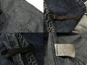 CHROMEHEARTS クロムハーツ LOOSEENDS LS ルーズエンド デニムクロスパッチクロスボールボタンデニム長袖シャツ サイズXL 美品 中古 4b004059 
