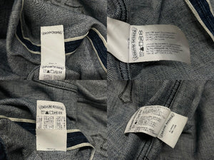 CHROMEHEARTS クロムハーツ LOOSEENDS LS ルーズエンド デニムクロスパッチクロスボールボタンデニム長袖シャツ サイズXL 美品 中古 4b004059 