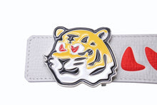 Load image into Gallery viewer, 新品未使用 LOUIS VUITTON ルイヴィトン×NIGO タイガー ベルト LV MADE M0486 レザー ホワイト レッド 中古 4b004061