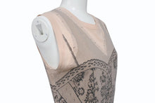 Load image into Gallery viewer, Christian Dior クリスチャンディオール タンクトップ 6E16155001 サイズ6 ガリアーノ期 プリント ピンクベージュ 中古 4b004064