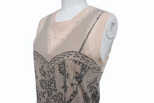 Load image into Gallery viewer, Christian Dior クリスチャンディオール タンクトップ 6E16155001 サイズ6 ガリアーノ期 プリント ピンクベージュ 中古 4b004064