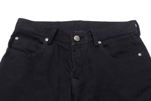 極美品 CHROME HEARTS クロムハーツ フレアニーステッチデニムパンツ 255536 コットンシルバー925 サイズ26 ブラック 中古 4b004067 