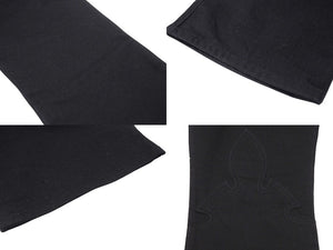 極美品 CHROME HEARTS クロムハーツ フレアニーステッチデニムパンツ 255536 コットンシルバー925 サイズ26 ブラック 中古 4b004067 