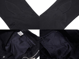 極美品 CHROME HEARTS クロムハーツ フレアニーステッチデニムパンツ 255536 コットンシルバー925 サイズ26 ブラック 中古 4b004067 
