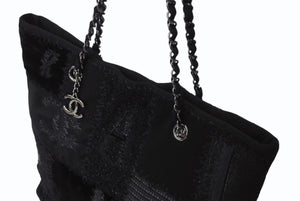 極美品 CHANEL シャネル パッチワーク チェーントートバッグ 25番台 ココマーク キャンバス デニム ツイード パテント レザー 中古 4b004068