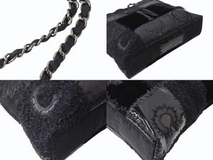 極美品 CHANEL シャネル パッチワーク チェーントートバッグ 25番台 ココマーク キャンバス デニム ツイード パテント レザー 中古 4b004068