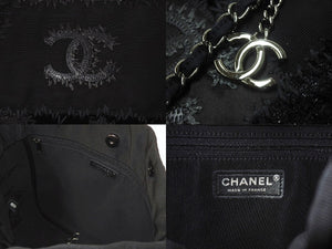 極美品 CHANEL シャネル パッチワーク チェーントートバッグ 25番台 ココマーク キャンバス デニム ツイード パテント レザー 中古 4b004068