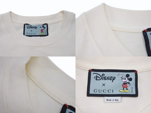 GUCCI × DISNEY グッチ ディズニー 20AW ミッキーマウス 半袖Ｔシャツ クリーム コットン プリント サイズS 565806 美品 中古 4b004072