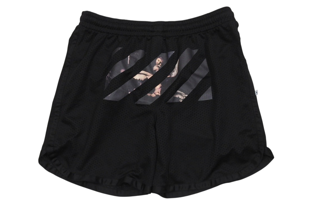 OFF-WHITE オフホワイト 20SS CARAVAGGIO ARROW メッシュショーツ OMCI005S20101004 サイズL ブラック 美品 中古 4b004074 
