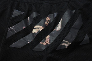 OFF-WHITE オフホワイト 20SS CARAVAGGIO ARROW メッシュショーツ OMCI005S20101004 サイズL ブラック 美品 中古 4b004074 