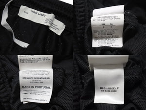 OFF-WHITE オフホワイト 20SS CARAVAGGIO ARROW メッシュショーツ OMCI005S20101004 サイズL ブラック 美品 中古 4b004074 