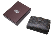Load image into Gallery viewer, GOYARD ゴヤール TUILERIES チュイルリー 二つ折り財布 ウォレット PVC レザー ブラック ブラウン シルバー金具 良品 中古 4b004076