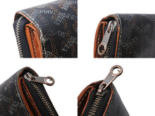 Load image into Gallery viewer, GOYARD ゴヤール TUILERIES チュイルリー 二つ折り財布 ウォレット PVC レザー ブラック ブラウン シルバー金具 良品 中古 4b004076