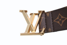 Load image into Gallery viewer, LOUIS VUITTON ルイヴィトン LV ピラミッド ベルト ブラウン PVC カーフ 90/36 M0422 ゴールド金具 小物 ロゴ 美品 中古 4b004077