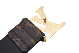 LOUIS VUITTON ルイヴィトン LV ピラミッド ベルト ブラウン PVC カーフ 90/36 M0422 ゴールド金具 小物 ロゴ 美品 中古 4b004077