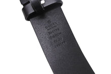 画像をギャラリービューアに読み込む, GUCCI グッチ インターロッキングGベルト GGロゴ 368186 レザー ブラック サイズ34 シルバー金具 美品 中古 4b004078 