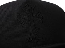 画像をギャラリービューアに読み込む, 未使用 CHROME HEARTS クロムハーツ トラッカーキャップ ONE SIZE CHクロス刺繍 クロスボールボタン ブラック 中古 4b004082 