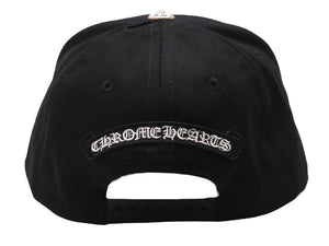 未使用 CHROME HEARTS クロムハーツ トラッカーキャップ ONE SIZE CHクロス刺繍 クロスボールボタン ブラック 中古 4b004082 