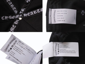 未使用 CHROME HEARTS クロムハーツ トラッカーキャップ ONE SIZE CHクロス刺繍 クロスボールボタン ブラック 中古 4b004082 