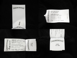 新品同様 CHROME HEARTS クロムハーツ セメタリークロスパッチ ラグラン スウェットシャツ サイズL ブラック シルバー925 中古 4b004083