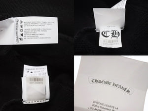 新品同様 CHROME HEARTS クロムハーツ セメタリークロスパッチ ラグランフーディー パーカー サイズL ブラック シルバー925 中古 4b004084