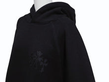 Load image into Gallery viewer, 新品同様 CHROME HEARTS クロムハーツ セメタリークロスパッチ ラグランフーディー パーカー サイズL ブラック シルバー925 中古 4b004084