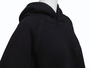 新品同様 CHROME HEARTS クロムハーツ セメタリークロスパッチ ラグランフーディー パーカー サイズL ブラック シルバー925 中古 4b004084