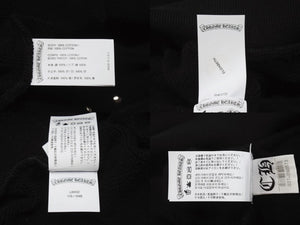 新品同様 CHROME HEARTS クロムハーツ セメタリークロスパッチ ラグランフーディー パーカー サイズL ブラック シルバー925 中古 4b004084