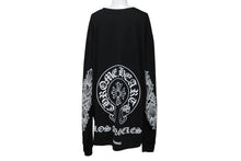 Load image into Gallery viewer, 新品同様 CHROME HEARTS クロムハーツ ラスベガス限定 ホースシュー ロゴ ロンT 長袖Tシャツ ブラック ホワイト サイズXXL 中古 4b004085